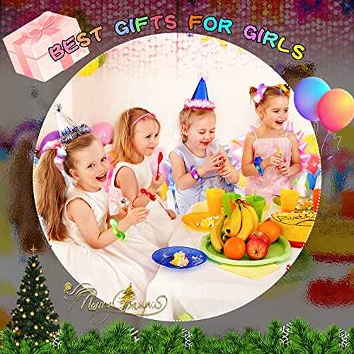 10PCS LED Hair Scrunchies with Light Modes for Girls, Premium Elastic Bands with Gift Bag - Glowing Hair Rings, Great Holiday Headwear