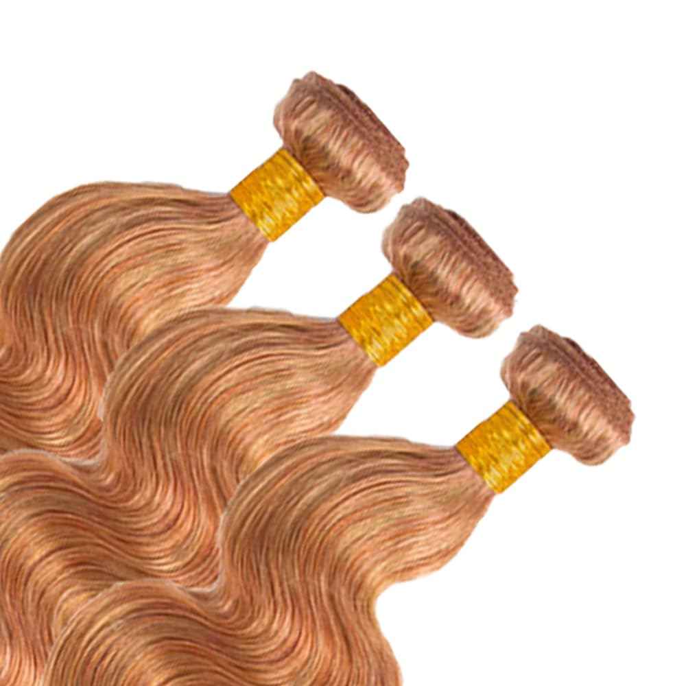 34 34 34 Inch P27/30 Body Wave Bundles 2 Tone Honey Blonde Mixed With Light Brown Bundles 8A Brazilian Virgin Remy Double Weft Color 30 Hair Extensions