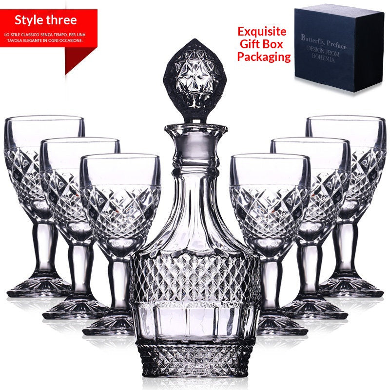 Crystal Glass Liquor Glass Set - Multiple Sizes, Elegant Drinkware Collection