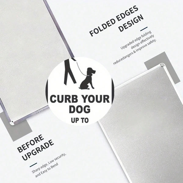 Caution Dog Safety Metal Tin Sign - 8x12 in Wall Decor