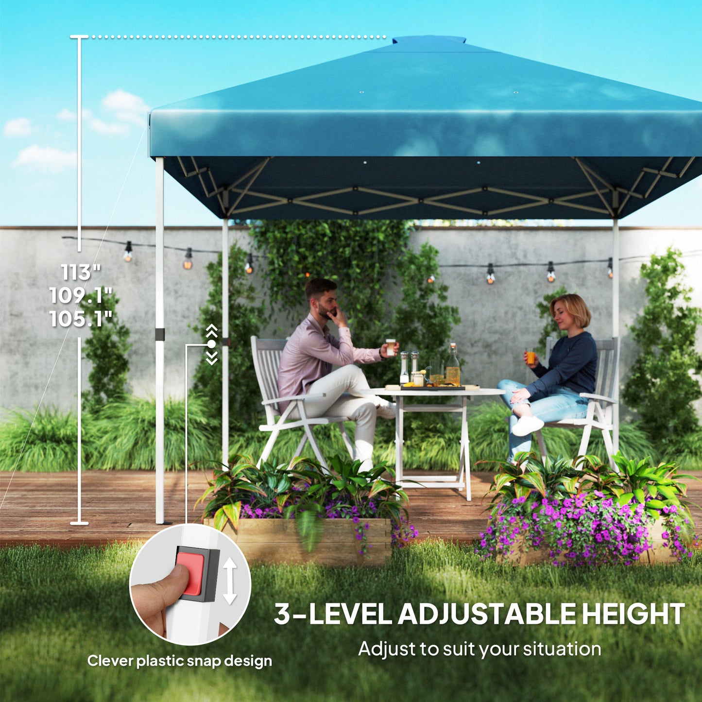 10x10 Pop-Up Canopy Tent with UV50+ Protection & Sidewalls