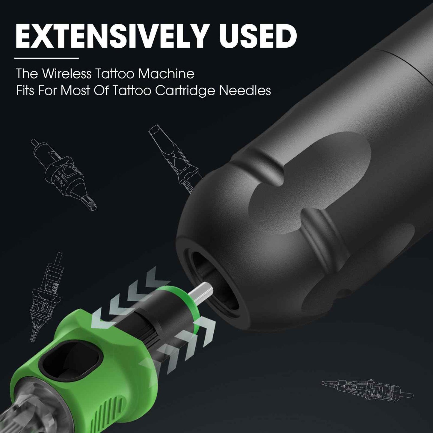 INKin Tatoo Machine Kit for Beginners, Tattoo Gun with 3.5mm Stroke Length for Starters Complete Kit, Ultra-One Wireless Tattoo Machine with 1600mAh Battery and 20PCS Tattoo Needles Assorted