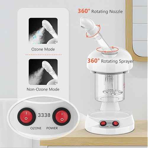 Ozone Facial Steamer - TASALON Face Steamer for Facial Deep Cleaning, Portable Facial Steamer with Removable Water Cup, Nano Ionic Face Steamer for Home Salon Spa or Personal Care