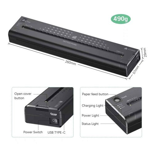 TATELF Tattoo Stencil Printer for tattooing with 15pcs Transfer Paper Portable Tattoo Transfer Stencil Thermal Machine Wireless