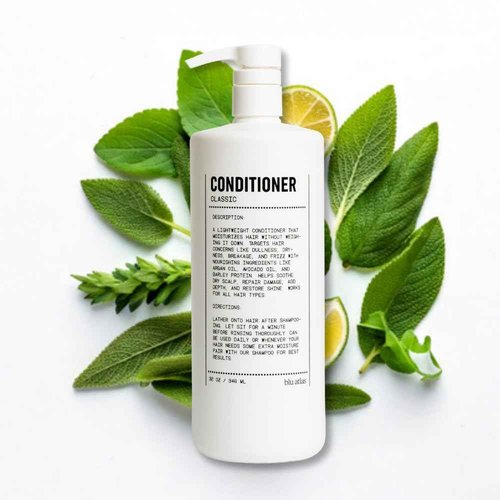 Blu Atlas Men's Natural Conditioner – Organic, Sulfate-Free, Paraben-Free – Deep Moisturizing & Scalp Soothing – Classic Scent (Bergamot, Sage, Patchouli) – Made in America – 32 oz