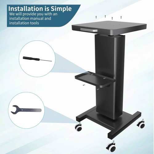 Esthetician Trolley Cart with Wheels, Heavy Duty Metal Beauty Machine 3 Tier Rolling Cart, Load 220Lbs, Durable Full Body Metal Construction for Professional Salons