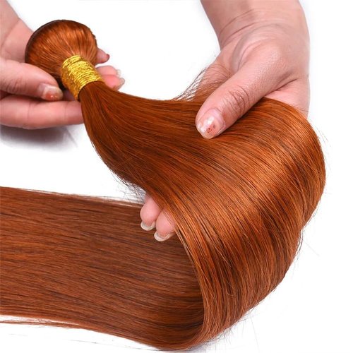 Habiliana Bundles Human Hair 20 22 24 Inch Straight Orange Ginger Bundles 11A Unprocessed Brazilian Virgin Quick Weave Hair Extensions for Black Women