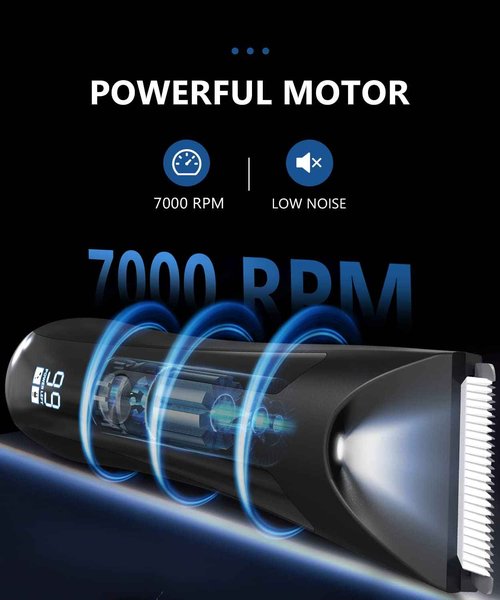 ROMISA Ball Trimmer Men, Body Hair Trimmer Men, Pubic Hair Trimmer Men, Manscape Trimmer for Men, Ball Shaver, Body Groomer Men, 7000 RPM with USB Recharge Dock Cordless Use, Waterproof