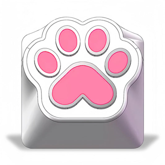 ZMX Custom ESC Keycaps,Artisan Aluminum Alloy Metal Keycaps for RGB Gaming Keyboard Backlight Personalized Keycaps for Cherry MX Switch Mechanical Keyboard R4 Height DIY Keycaps (Pink Cat-Paw)