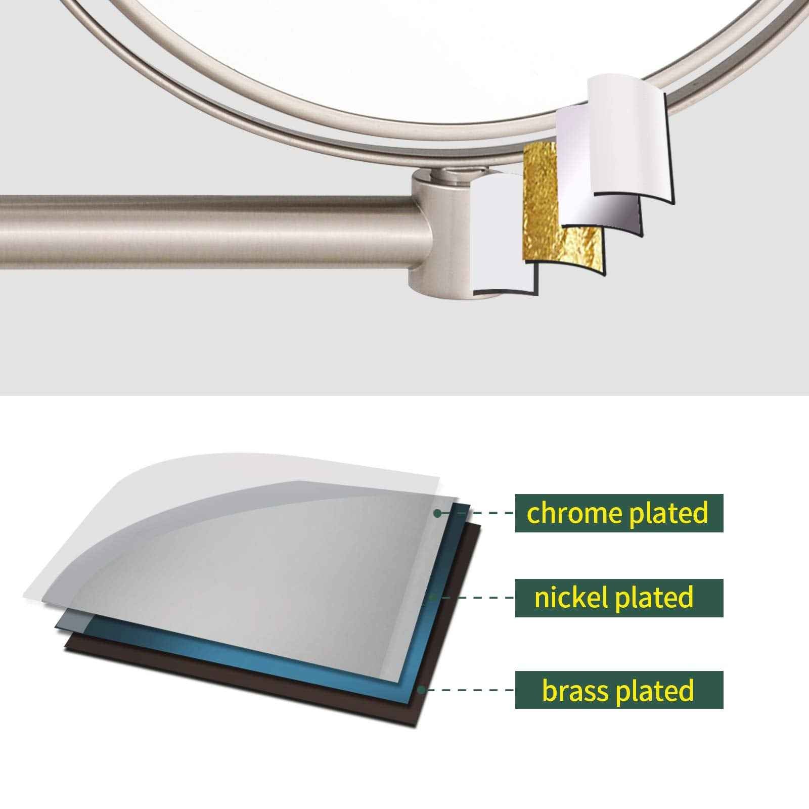 Nicesail 8 Inch Double-Side Shower Shaving Mirror with 5X Magnification Brush Nickel Mirror Magnified 5X Mirror for Wall Bathroom Mirror