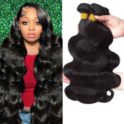 Body Wave Bundles Human Hair 16 18 20Inch 12A Brazilian Human Hair 3 Bundles Human Hair Extensions for women Natural Black