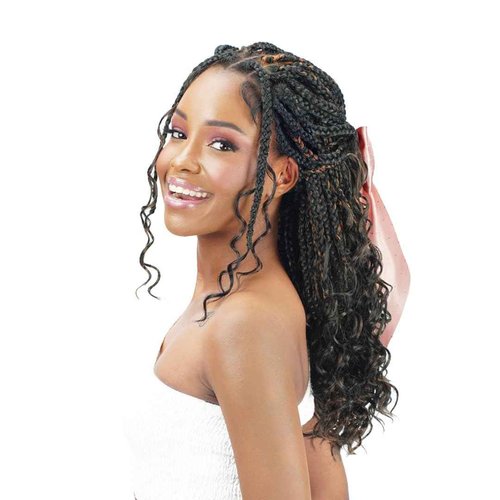 Zury Sis Braided Hd Lace Front Wig 13X5 Diva-Lace Boho Curly 20" (Color : 1 Jet Black)