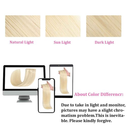 Platinum Blonde Clip in Hair Extensions Real Human Hair Clip in Extensions Invisible Remy Human Hair Natural Straight Seamless Hair Extensions 8pcs Double Weft 20 Inch 105g