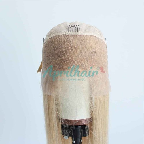 Aprilhair Pre-plucked #27 Honey Blonde 13X4 Lace Front Wigs Straight Glueless 150% Density Brazilian Virgin Human Hair (27 Frontal Wig, 16 INCH)
