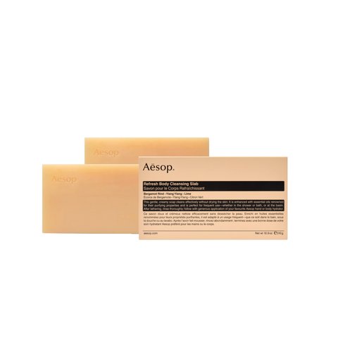 Aesop Refresh Body Cleansing Slab | Non-Drying Gentle Bar Soap Boosted With Botanical Oils | 10.9oz / 310g (Pack of 2)
