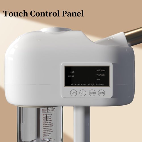 Facial Steamer Professional, Facial Steamer with Magnifying Lamp for Esthetician, 2 in 1 Ozone Steamer for Face, Face Steamer for Facial Deep Cleaning, White.