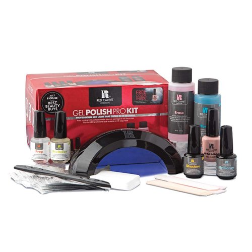 RC Red Carpet Manicure Pro Kit – Complete Gel Nail System with Black Pro LED Light, Long-Lasting, Chip-Resistant Gel Nails Manicure Kit for Healthy, Glossy Nails at Home.