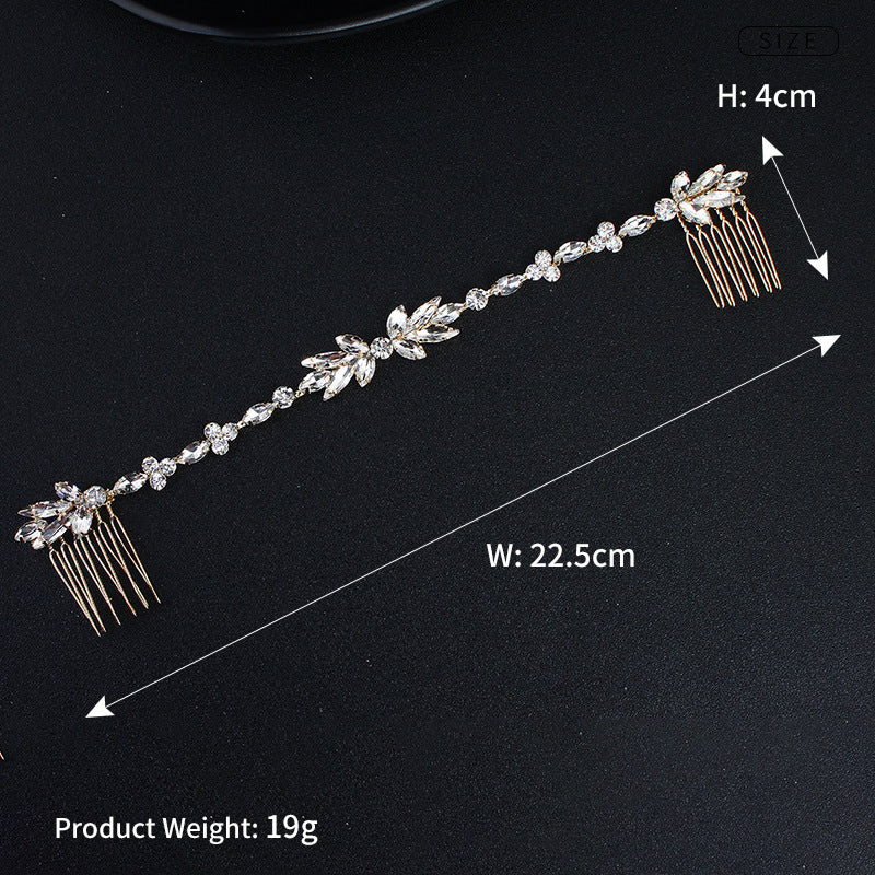 Crystal Flower Hair Comb - Handmade Bun Accessory