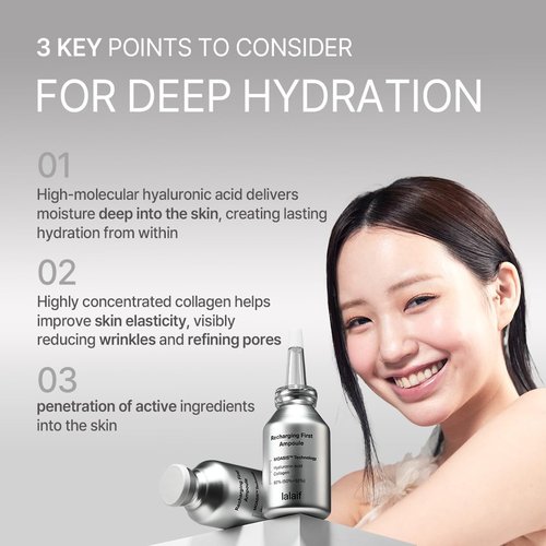 Nano Hyaluronic Acid & Collagen Serum with Niacinamide & Adenosine – Korean Anti-Aging Ampoule for Deep Hydration, Brightening & Wrinkle Care – LaLaif