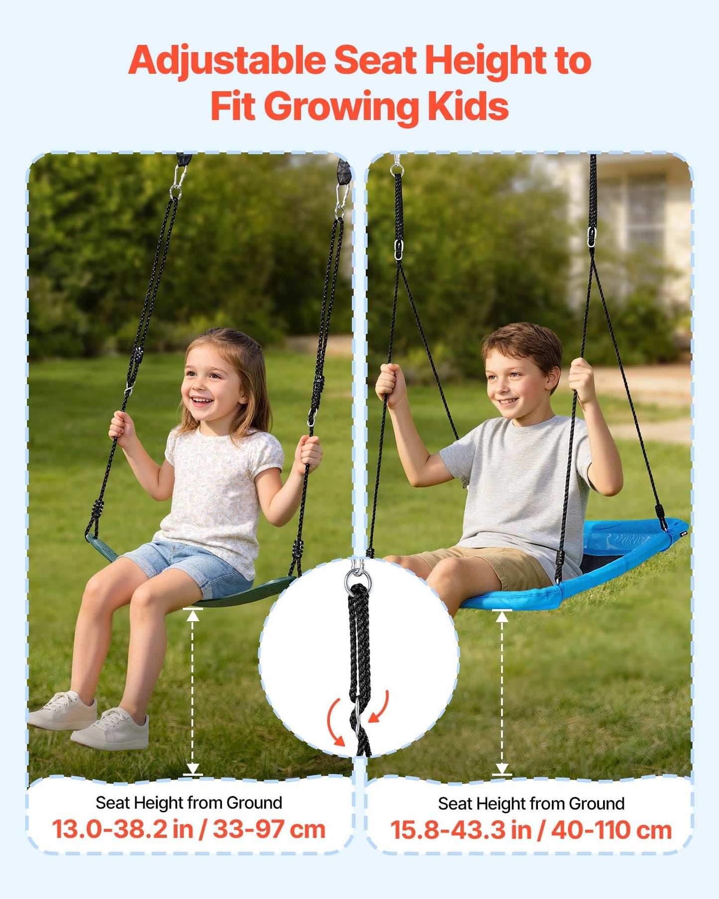 Heavy Duty Backyard Swing Set with 3 Seats - 700 Lb Capacity, Metal Frame, Ground Anchors