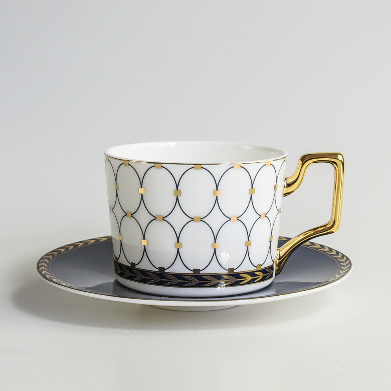 European Bone China Coffee Cup and Saucer Set - Multiple Styles & Capacity