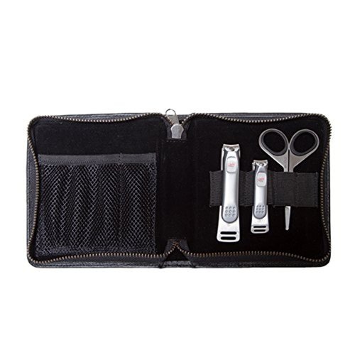 Seki Edge Men's Premium Grooming Kit (MS-01) Mens Grooming Kit with Nail Clippers & Nostril Scissor - Manicure & Pedicure Professional Grooming Kit with Genuine Leather Case