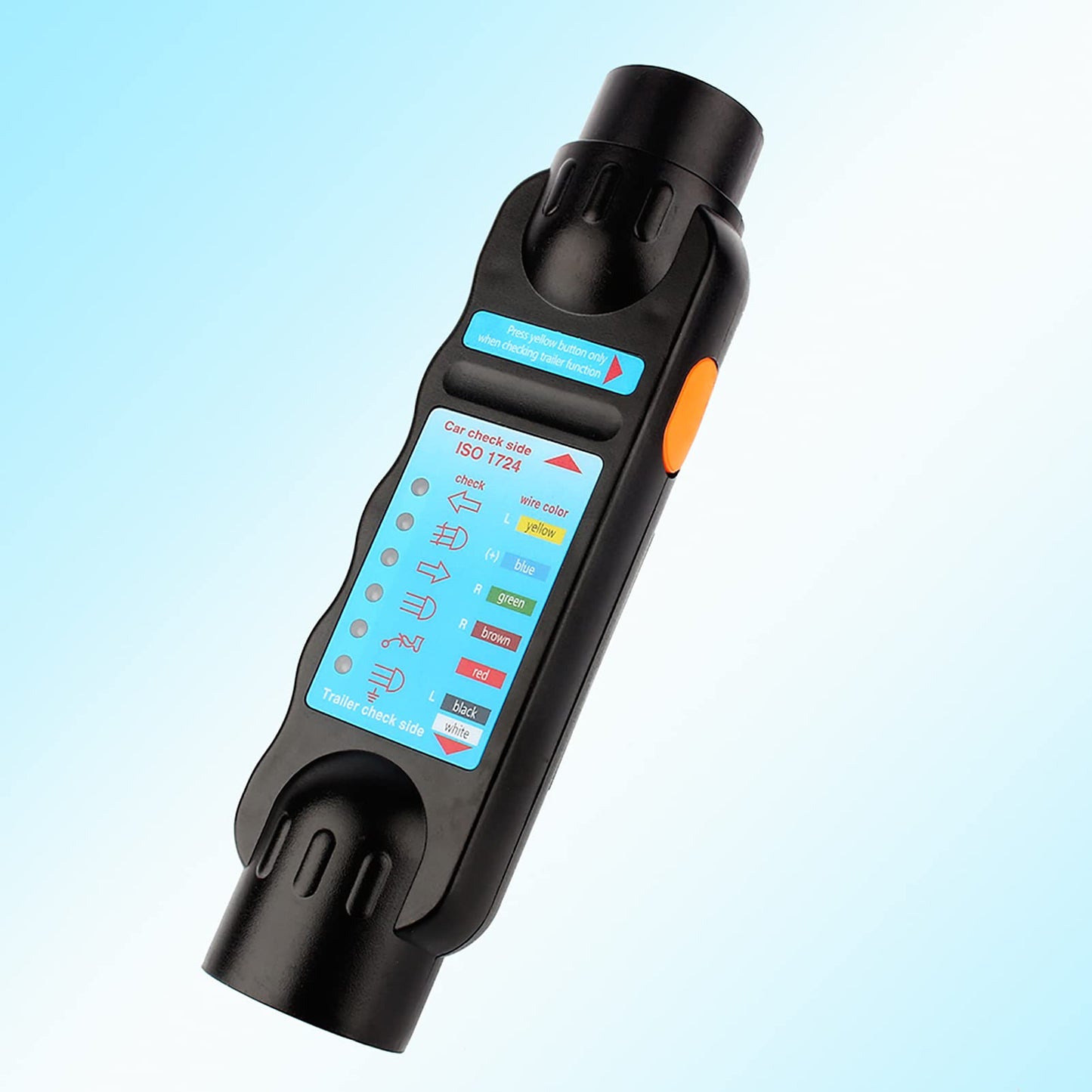 12V 7-Pin Trailer Tester Plug RV Connector Tester Plug Tool Socket Adapter for Trailer(European Specifications)