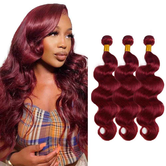26 28 30 inch 99J Bundles Human Hair Burgundy Body Wave 3 Bundles 99J Body Wave Bundle Human Hair Extensions