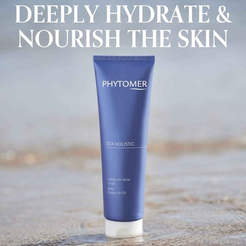 PHYTOMER Sea Holistic Body Cream-to-Oil Skin Moisturizer | Moisturize & Nourish Dry Skin | Rich Hydrating Cream Transforms into Lightweight Oil | Sustainable, Natural Ingredients | 150ml