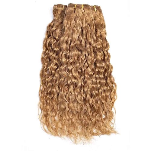 FEEL ME Color 27 Brazilian Water Wave Human Hair Bundles Honey Blonde Brazilian Hair Bundles 3 Pieces 12 14 16 Water Wave Human Hair Bundles Unprocessed Virgin Wet and Wavy Human Hair Extensions