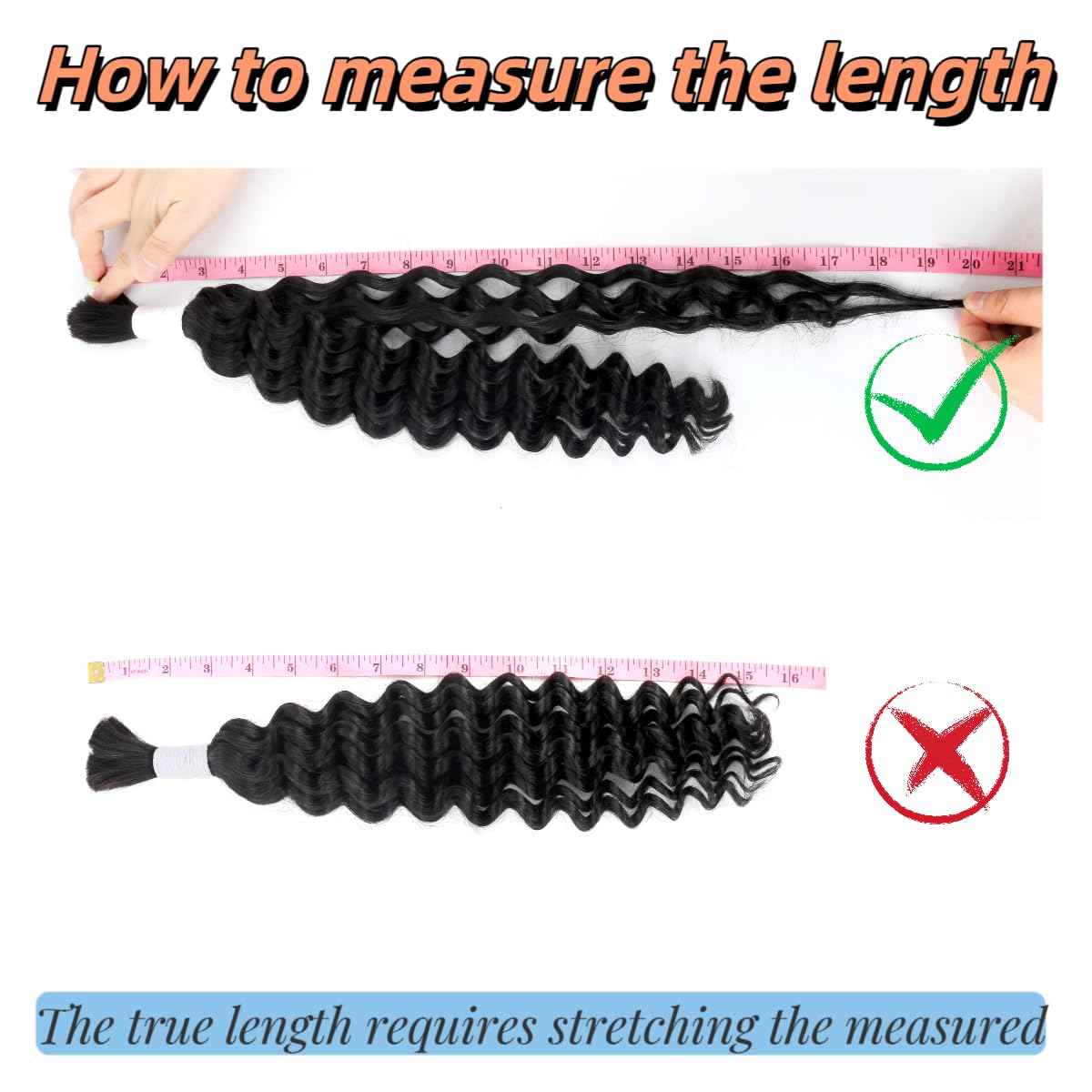 Human Braiding Hair Deep Wave Bulk Human Hair for Braiding Bohemian Knotless 2 Bundles 100g 20Inch No Weft 10A Brazilian Virgin Human Hair Extensions Curly Bulk Human Hair for Boho Braids