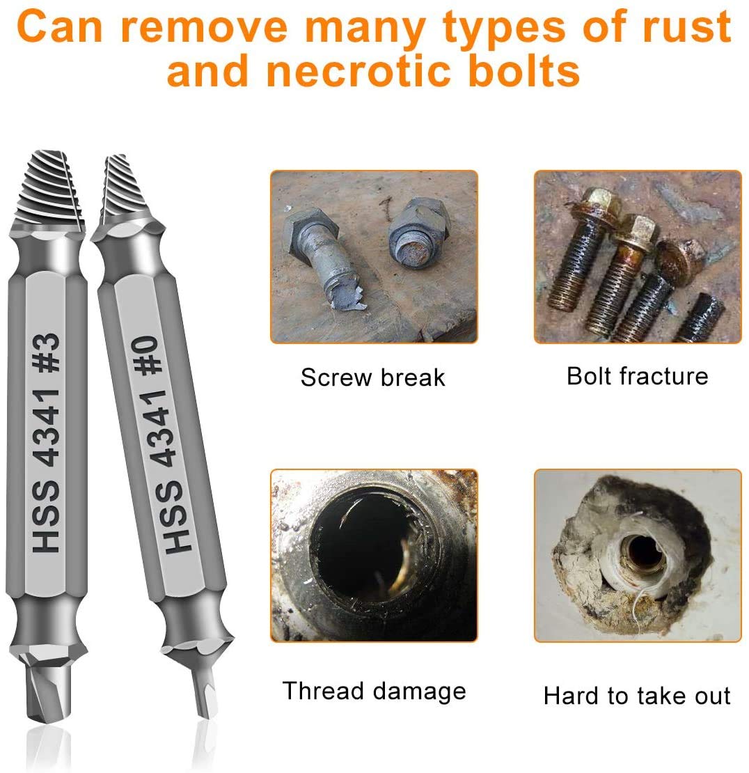 Gifts for Men,Damaged Screw Extractor Set-Christmas Stocking Stuffers for Men Adults Him,Mens Gifts for Dad,Husband,Stripped Screws Nuts & Bolts Drill Bit Tools for Easy Removal of Rusty Broken Screw