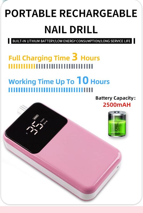 Nail Drill Machine - Finger and Toe Nail Care - Manicure and Pedicure Set -GLHDDL Portable Professional Nail Drill - with Drill Kit - for Nail Salon Home (Coreless Motors, White)