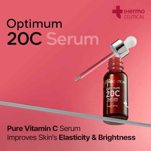 tHermoCEUTICAL Optimum 20C Serum - Pure Vitamin C Serum Enrichment, Radiance Boost, Even Skin Tone, Enhances Elasticity, Luminosity, Rapid Absorption, Irritation-Free, 1.05 fl. oz