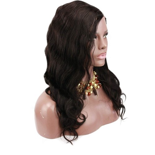 Voloria Laft U Part Human Hair Wigs Natural Color Body Wavy Style Lace Front Wig with Baby Hair 180% Density 12inch