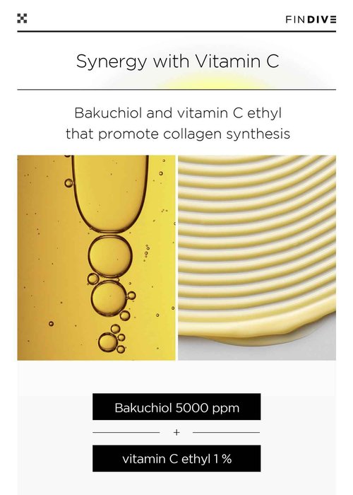 FINDIVE OFFICIAL Bakuchiol Ampoule In Mask, 5,000ppm Bakuchiol, Plan-Based Retinal Alternative, Vitamin C Ethyl, Adenosine, Panthenol, Brightning mask, Anti-aging mask, Korean Skincare 6.76fl.oz