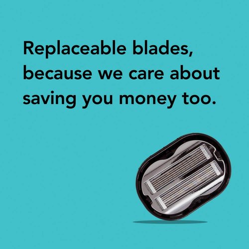 Deluxe Omnishaver Kit - The Fastest Way to Shave Head, Legs, Arms, Body | An Alternative to Disposable Shaving Razors Self Cleans & Strops During Use with Shave Butter & Replacement Cartridges - Black