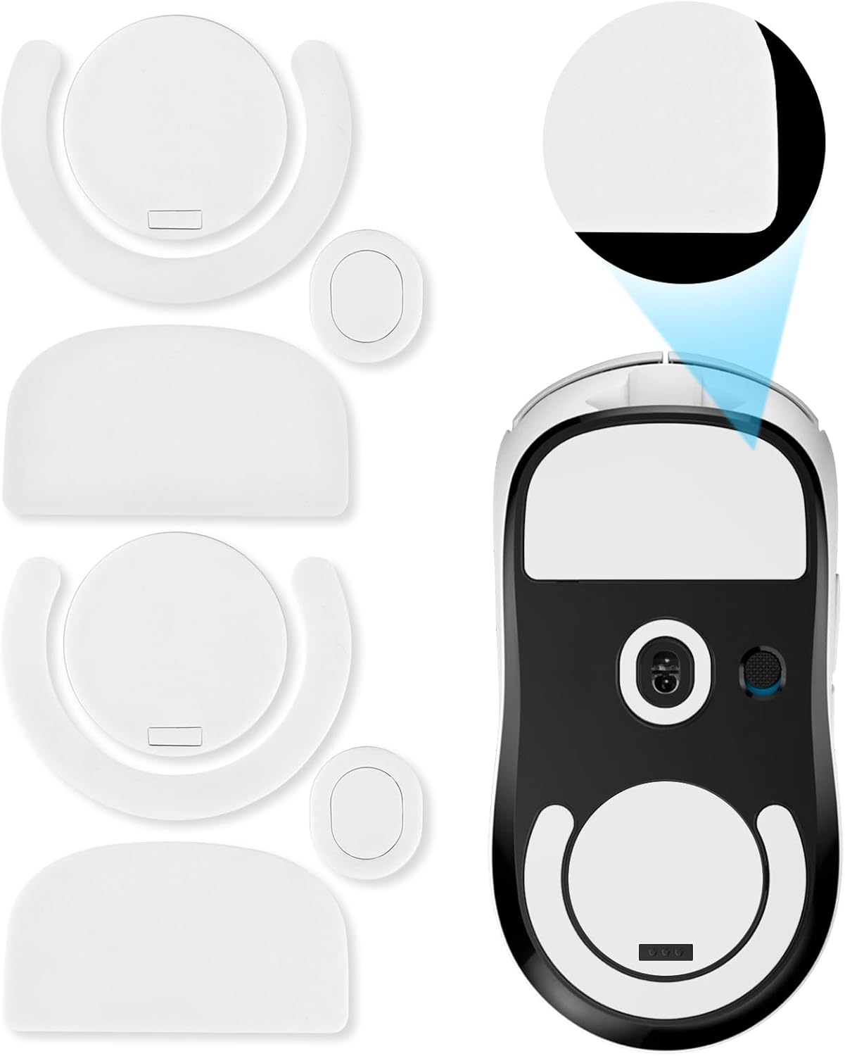2 Pack MX Master 3/3S Wireless Gaming Mouse Feet Sliding Stickers, Wear-Resistant Smooth Mice Glass Skates Pad Compatible with Logitech Mouse Feet Replacement (Glide Mice Skates, White PTFE)