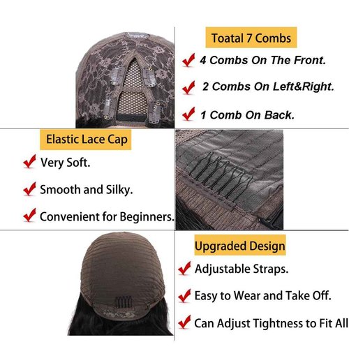 draconenee V Part Wig Human Hair Body Wave 1B/30 Highlight Ombre Wigs for Black Women Wear and Go Glueless Human Hair Wig Upgrade U Part Wigs No Sew in No Glue Beginner Friendly 180% Density 20 inch