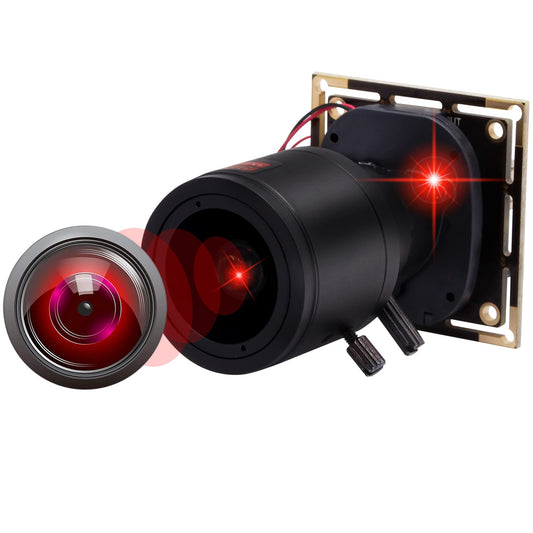 960P Low Light USB Camera Module Manual Zoom 2.8-12mm Lens for Computer Mini UVC USB2.0 Webcam Board 1.3megapixel 0.01Lux Low Illumination USB with Camera AR0130 PC Lightburn Camera for Laptop
