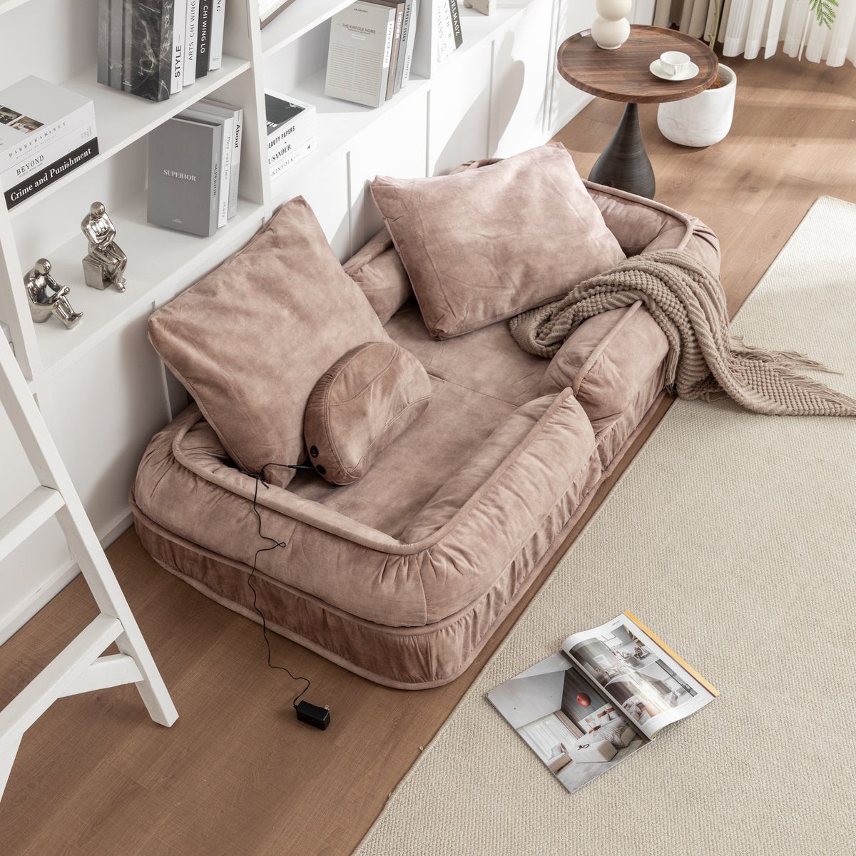 Pet Guardrails for Sofa - Brown, Adjustable Safety Barrier for Pets