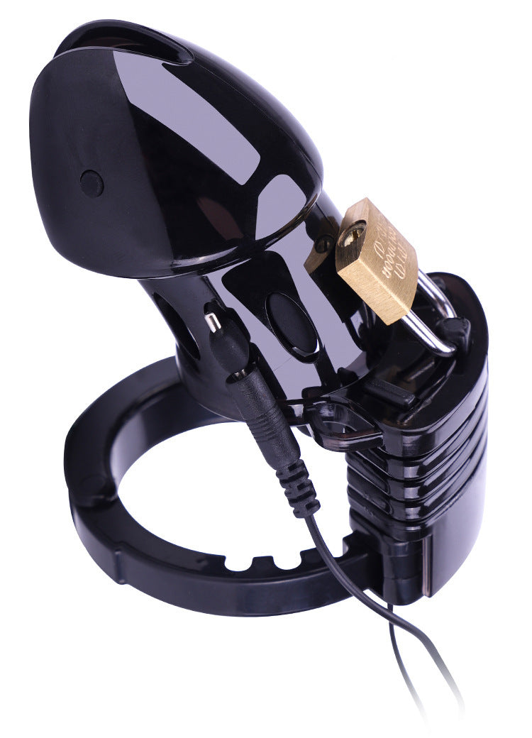 Electric Shock Chastity Cage for Men Adjustable Snap Ring Adult Wellness