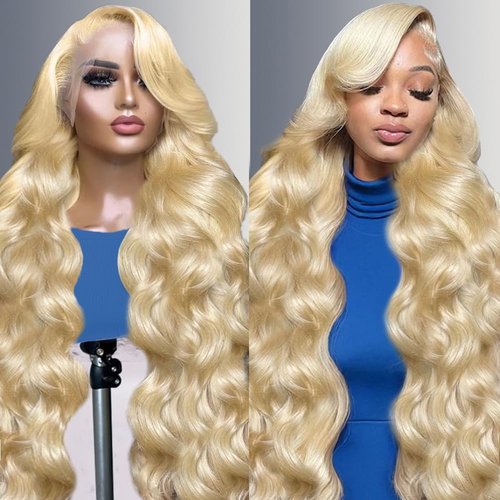 613 13x6 Lace Front Wig Human Hair 200 Density 613 Lace Front Wig Human Hair Body Wave Blonde Wig Human Hair 613 HD Lace Frontal Wig 13x6 Pre Plucked With Baby Hair Blonde Lace Front Wigs 24 Inch