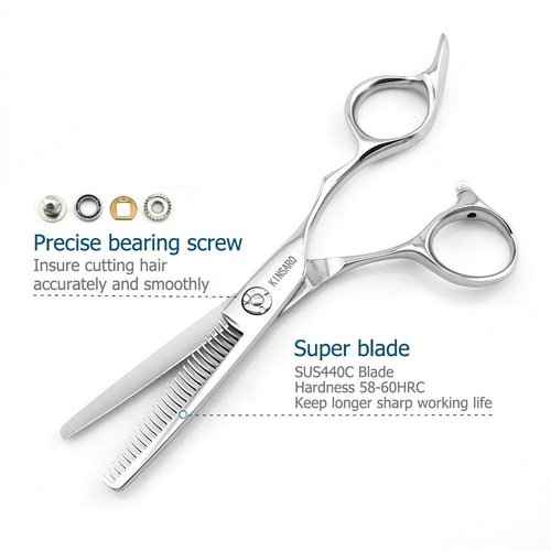 Hair Scissors Set 5.5 Inch Professional Hair Cutting Shears Haircut Scissors 5.75 Inch Thinning Shears 440C KINSARO