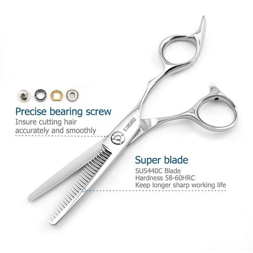 7 INCH barber scissors hair cutting scissors sliding cutting scissors 5.75 INCH hair thinning scissors thinning shears Kinsaro