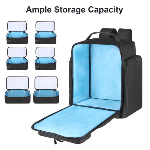 Kitguard Travel Makeup Organizer Backpack with 6 Removable Cases,Extra Large Cosmetic Storage Bag for Women and Professional Make up Artist (Black)
