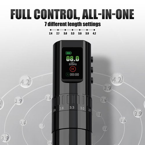 Tattoo Gun Kit Wireless Tattoo Kit Complete for Beginner, Urex G2 Tattoo Machine Kit Professional, 7 Adjustable Stroke Tattoo Pen, Dual 1600 mAh Machine Gun Battery, 20pcs Mixed Cartridge Needles