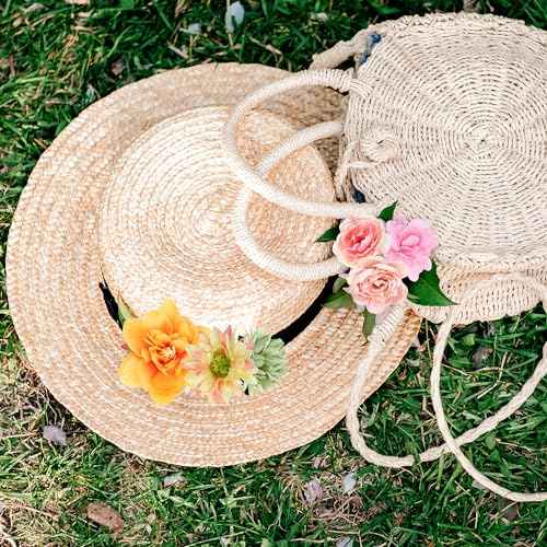 33 Pieces Flower Clip with Butterfly Clip Set Handmade Rose Hair pins Bride Hair Claw Clips Colorful Butterfly Barrettes for Women Girls(Blue Purple)