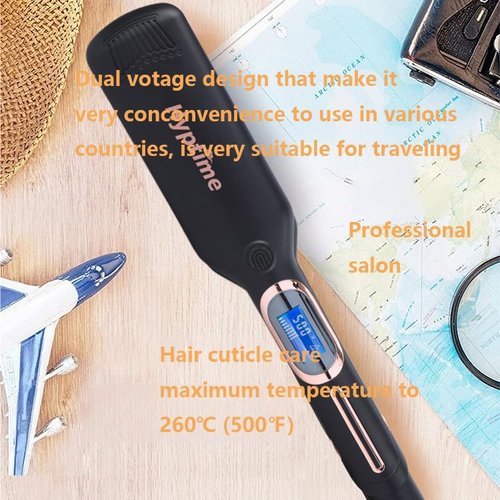 Hyptime Titanium Flat Iron Straightener Digital Display to Accurately Control Temperature, 1 Inch for Thick & Curly Hairs Professional, Dual Voltage 500°F Fast Heating for Black Hair Friendly