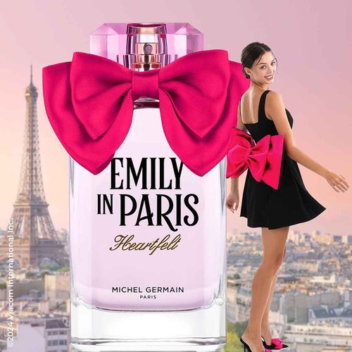 Michel Germain Emily in Paris Heartfelt Eau de Parfum Fragrance Spray, Feminine Gourmand Scent, Top Notes of Strawberry, Champagne, Seductive & Mouthwatering Women's Natural Oils Perfume, 3.4 Fl Oz